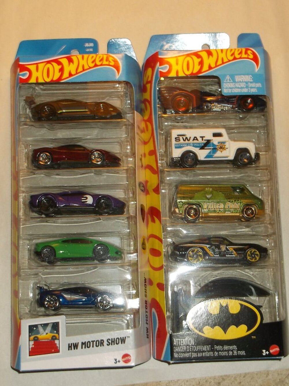 NWT Hot Wheels 5‑Pack Bundle – HW Motor Show + 🦇 Batman Series